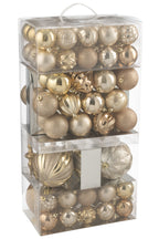 J-LINE DOOS MET 80 KERSTBALLEN PLASTIC BEIGE/ECRU