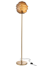 Vloerlamp met honingraatglas bruin