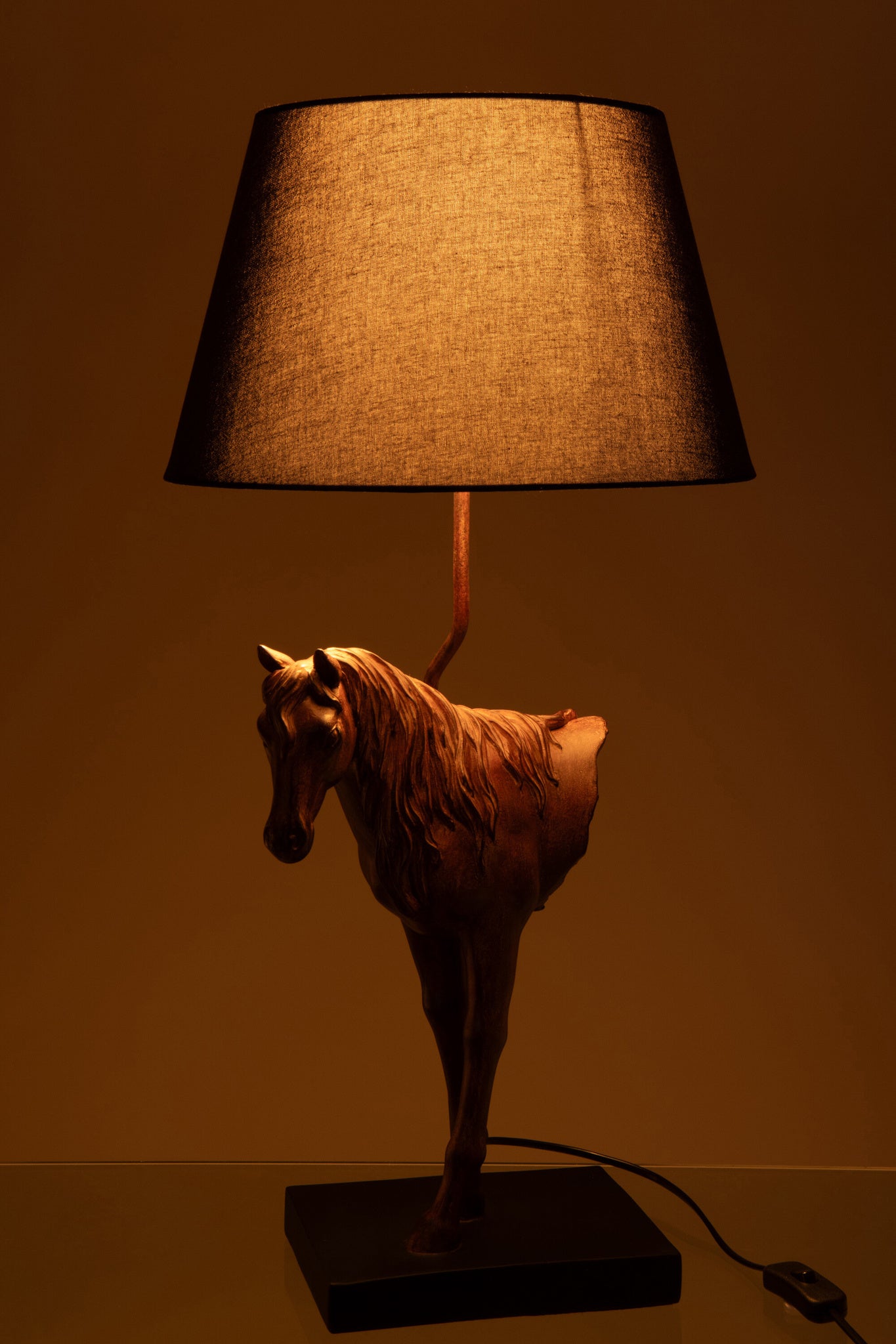 Tafellamp Paardenkop Polyresin Donkerbruin