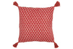 J-LINE KUSSEN BLOEMEN + KWASTJES – KATOEN – ROOD – 45 CM