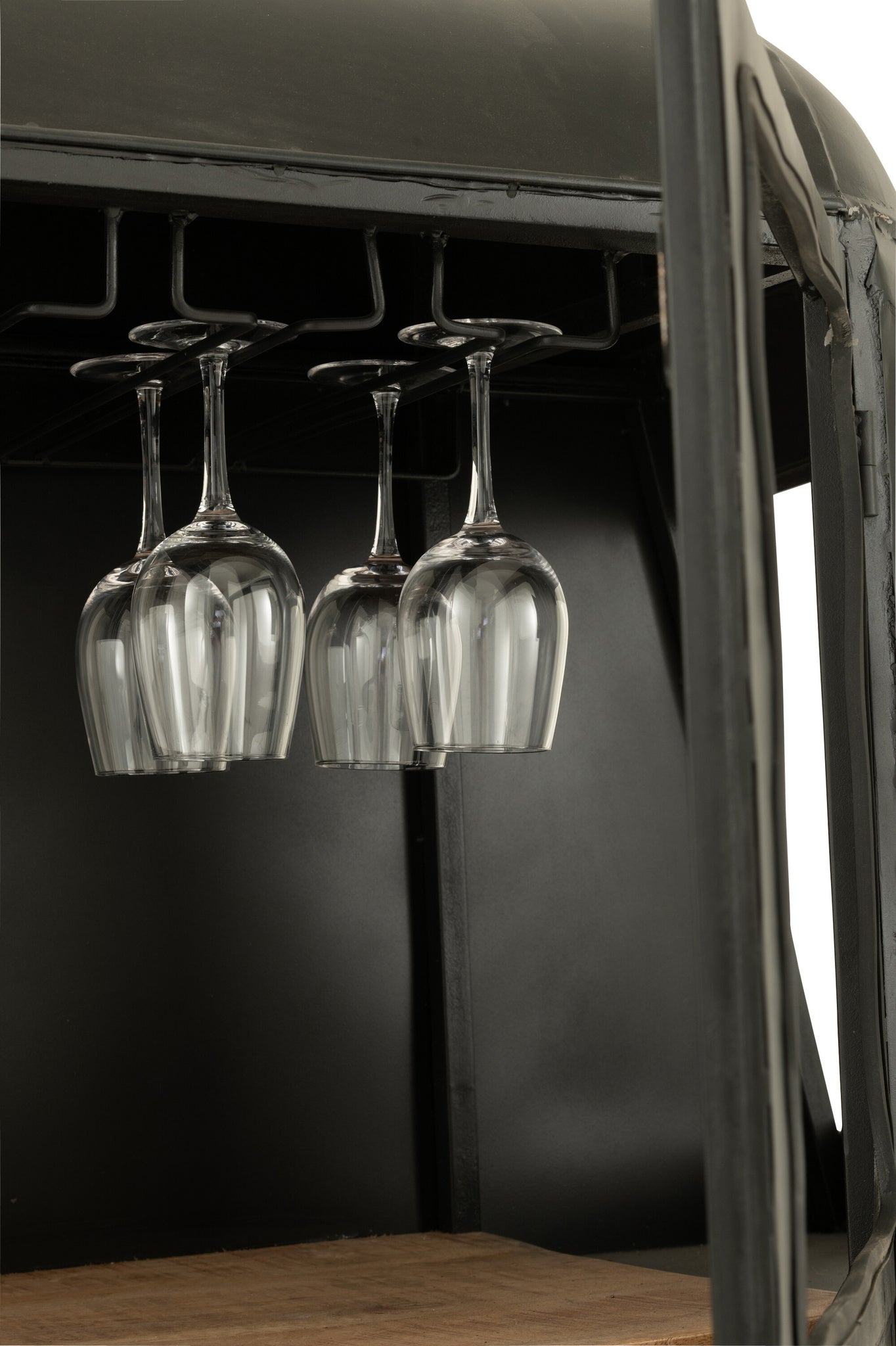 Bar Kast Kabel Auto Ijzer/Mangohout Zwart/Wit