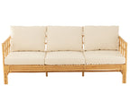 J-LINE SOFA ELISE + KUSSEN 3-PERSOONS ROTAN/TEXTIEL NATURAL/WIT