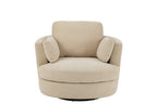 Draaibare loungefauteuil populierenhout/schuim beige