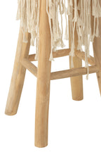 J-LINE KRUK FRANJES HOUT/MACRAMÉ WIT