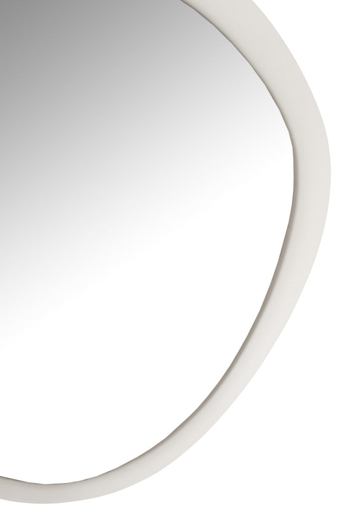 J-LINE WANDSPIEGEL ROND METAAL/GLAS WIT SMALL