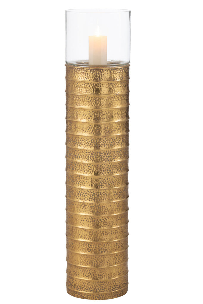 J-LINE KANDELAAR PILLAR – METAAL/GLAS GOUD – LARGE