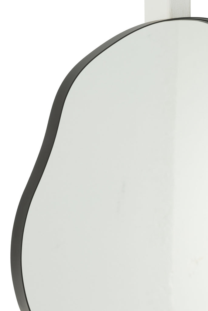 J-LINE WANDSPIEGEL EXTREMA IJZER/GLAS ZWART MEDIUM