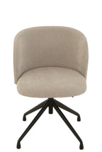 Stoel draaibaar en in hoogte verstelbaar, textiel beige
