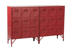 J-LINE CUPBOARD 9 DRAWER METAL RED
