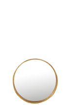 J-LINE RONDE SPIEGEL AURORA IJZER/GLAS GOUD KLEIN