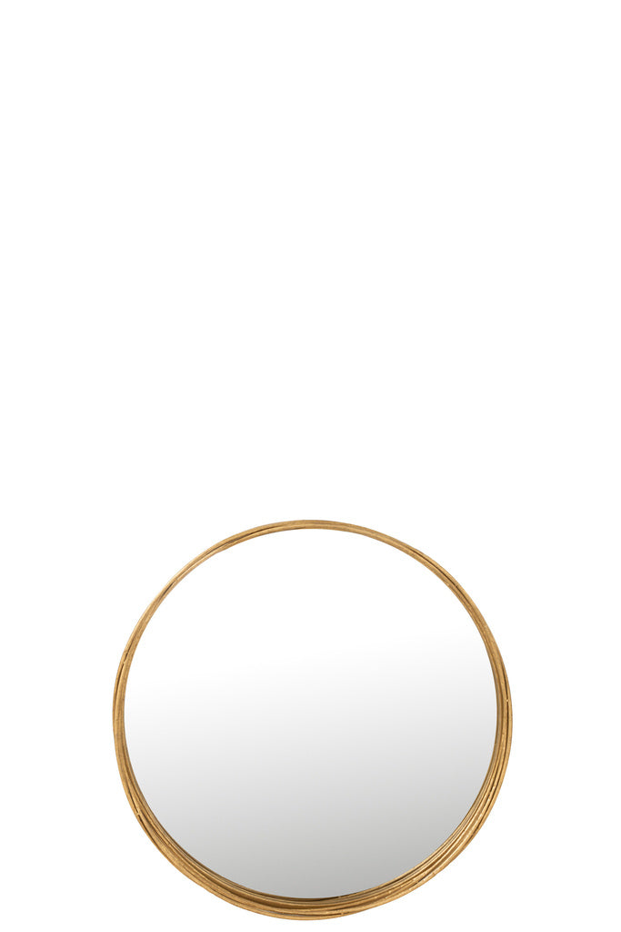 J-LINE RONDE SPIEGEL AURORA IJZER/GLAS GOUD KLEIN