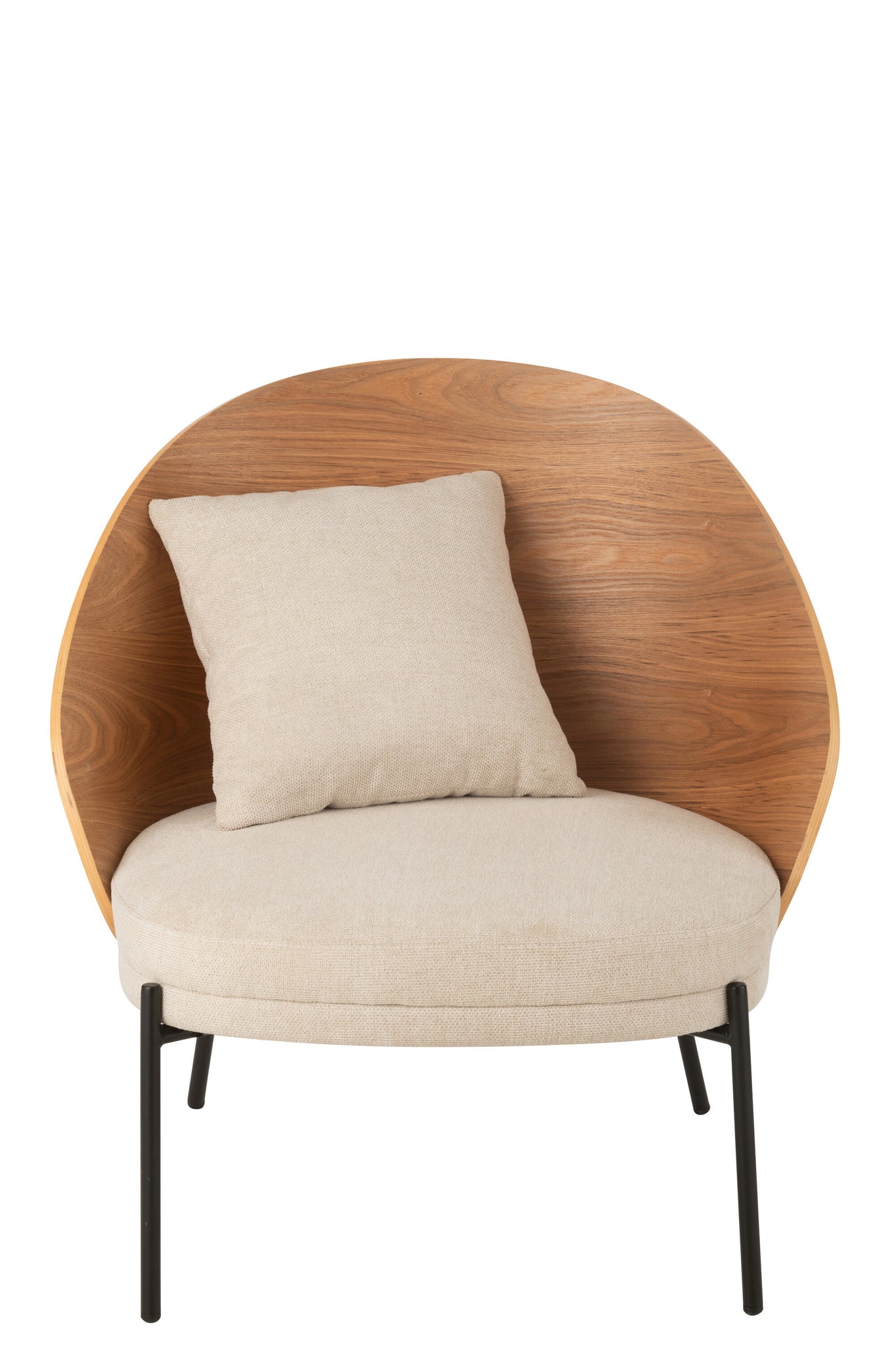 Loungestoel Lone Ply hout/metaal naturel/grijs