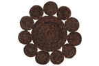 Placemat Ronde Bloem Maiskolf Donkerbruin