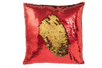 Kussen Omkeerbare Pailletten Rood/Goud