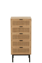 J-LINE KAST 5 LADEN MDF/METAAL NATUUR/ZWART