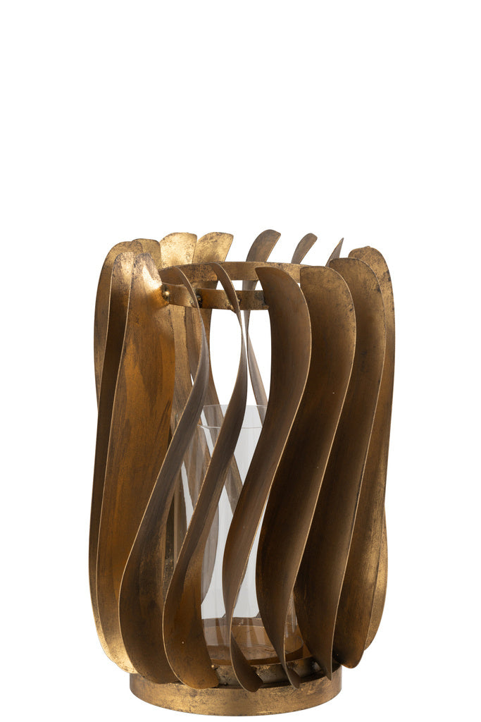  J-LINE KANDELAAR TINA IJZER/GLAS GOUD
