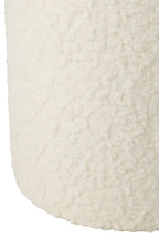 Kruk met bontzitting, MDF, wit