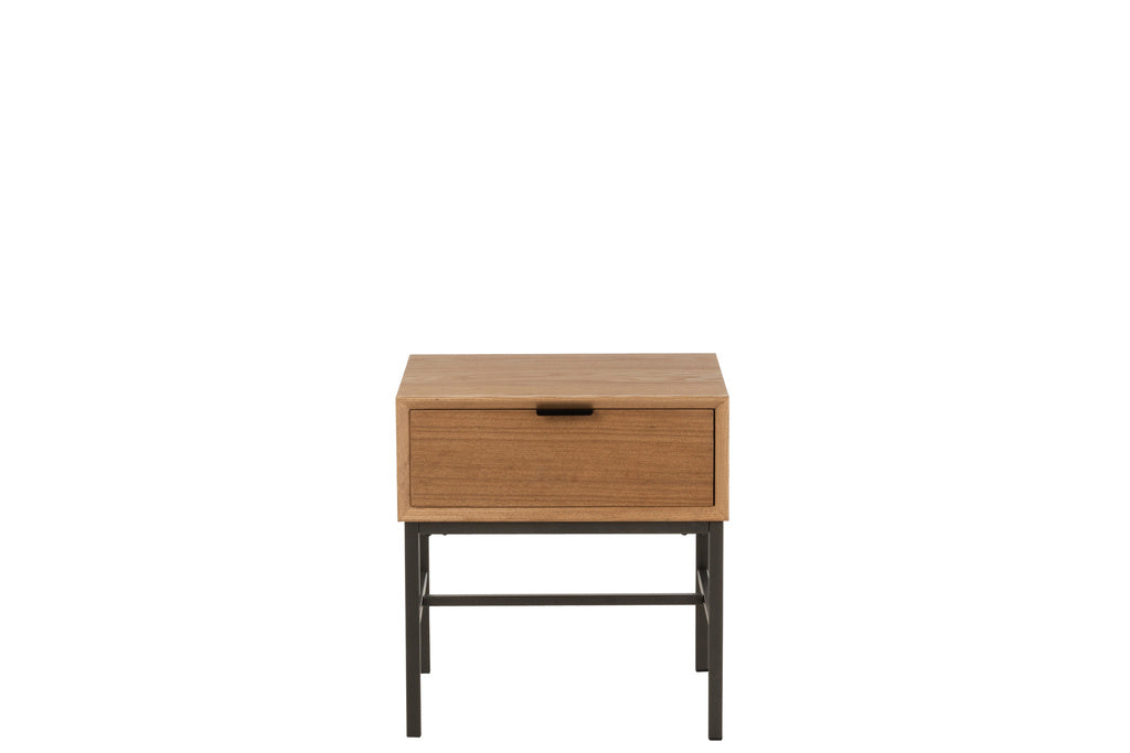 J-LINE SIDETABLE ON BASE – HOUT/METAAL NATUUR