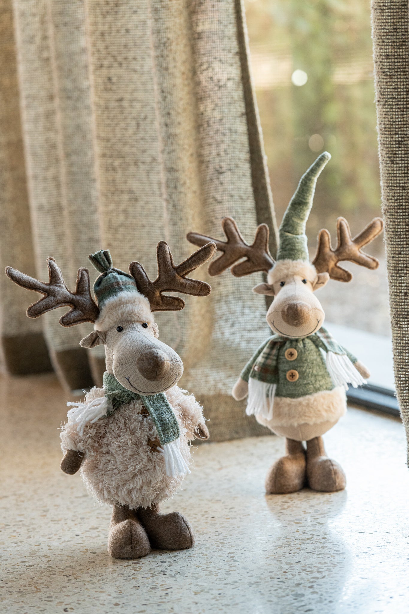 J-LINE ELAND SJAAL POLYESTER GEBROKEN WIT/GROEN ASSORTIMENT VAN 2