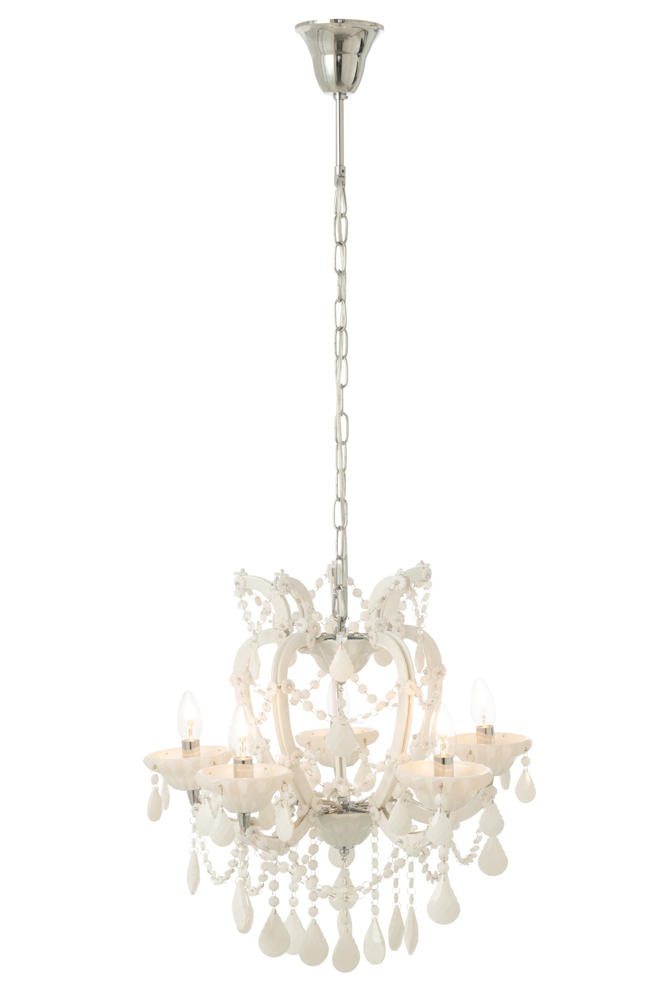 Plafondlamp Kroonluchter Antiek Glas Wit