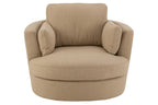 Draaistoel Hout/Textiel Beige