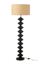 Vloerlamp Caterpillar populierenhout Zwart/Naturel