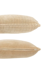 Kussen Velvet Vierkant Katoen Beige Assortiment Van 2