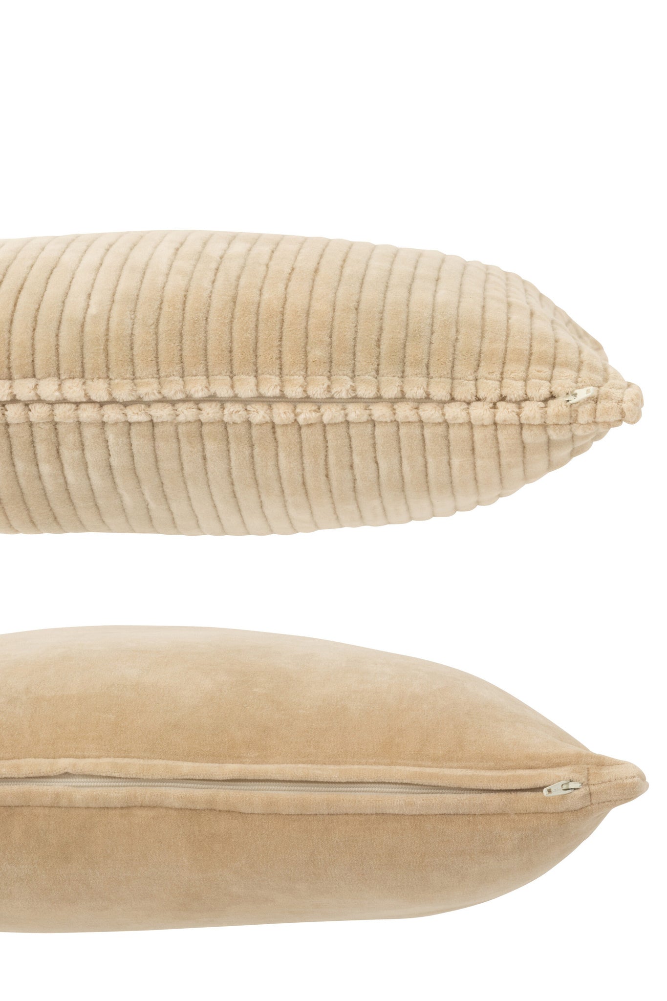 Kussen Velvet Vierkant Katoen Beige Assortiment Van 2