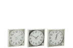 J-LINE WANDKLOK ROND PLASTIC WIT/ZWART SMALL (SET VAN 3)