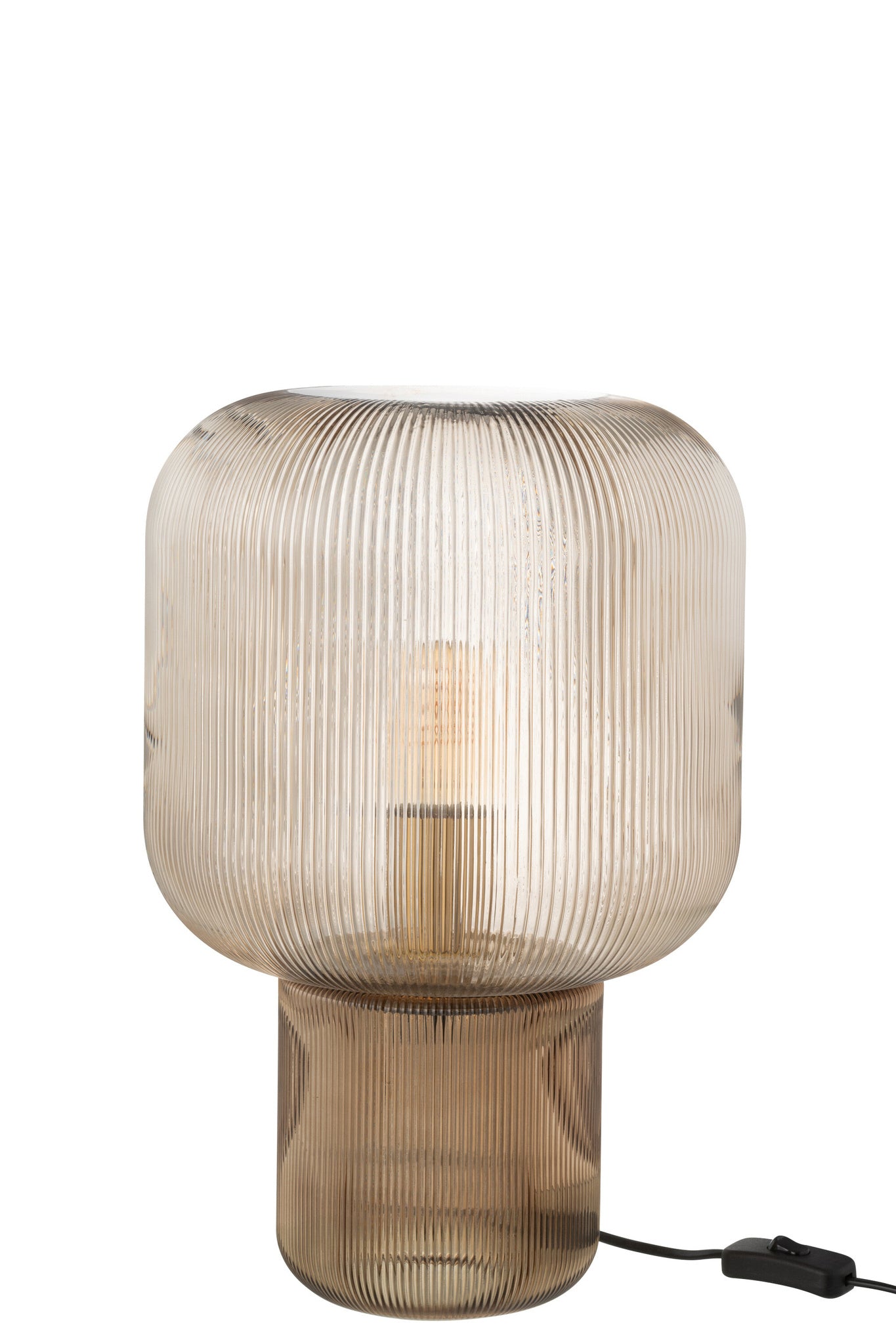 Tafellamp van bruin glas