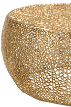 J-LINE SALONTAFEL ROND KORAALPATROON ALUMINIUM GOUD
