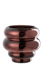 J-LINE THEELICHTHOUDER/VAAS CLÉA – GLAS PLUM