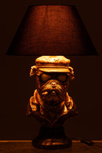 Tafellamp Bulldog polyresin antiekbruin
