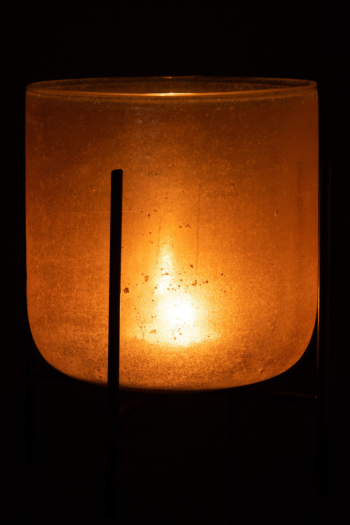 J-LINE HURRICANE ASTOR ON FOOT – GLAS/METAAL AMBER LARGE