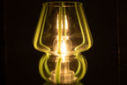 Tafellamp met gestreept glas, transparant/groen, groot