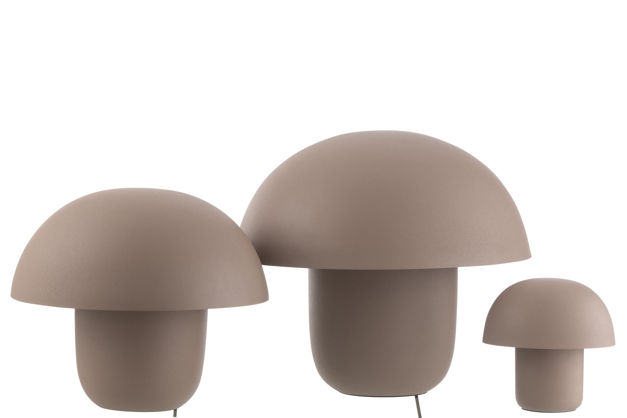 Grote tafellamp van ijzer in taupe