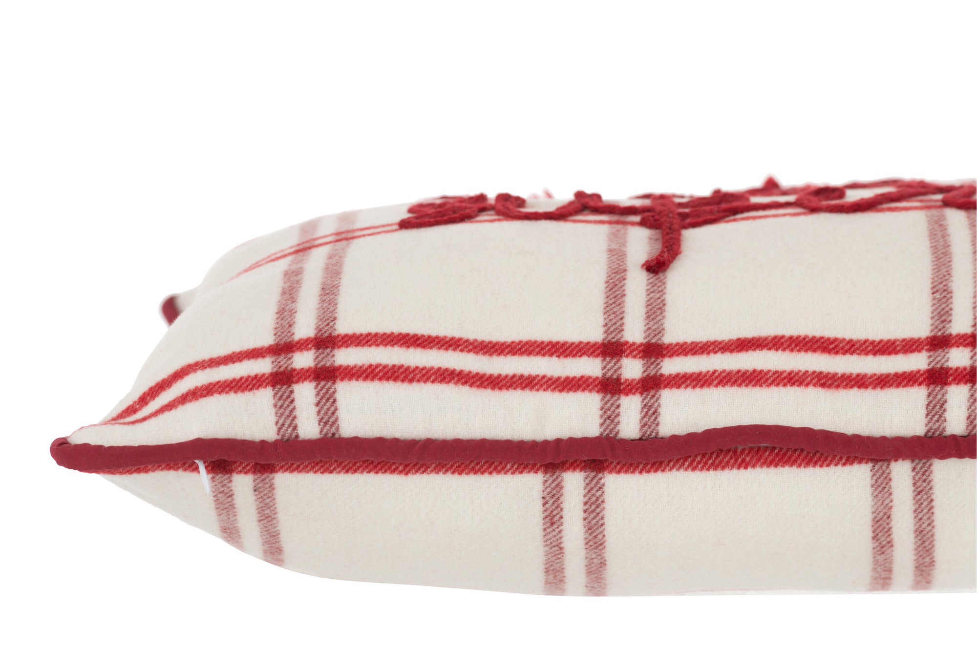 J-LINE KUSSENHOES POLYESTER ROOD/WIT ASSORTIMENT VAN 2