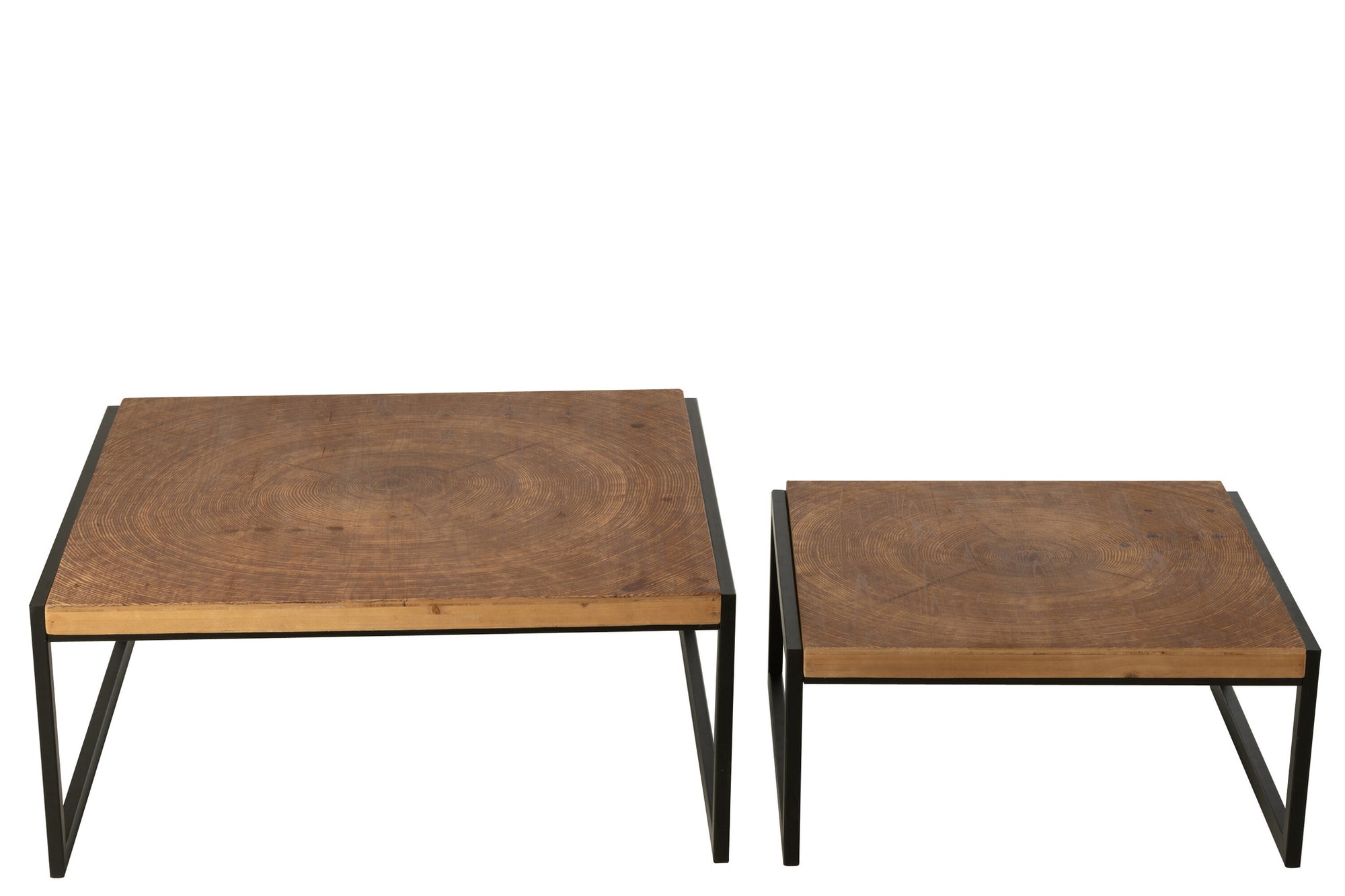 S/2 Salontafel Dos Mdf Natuurlijk/Zwart