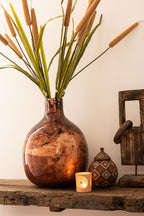 J-Line Decoration On Foot Square+Ring Willow Wood Brown