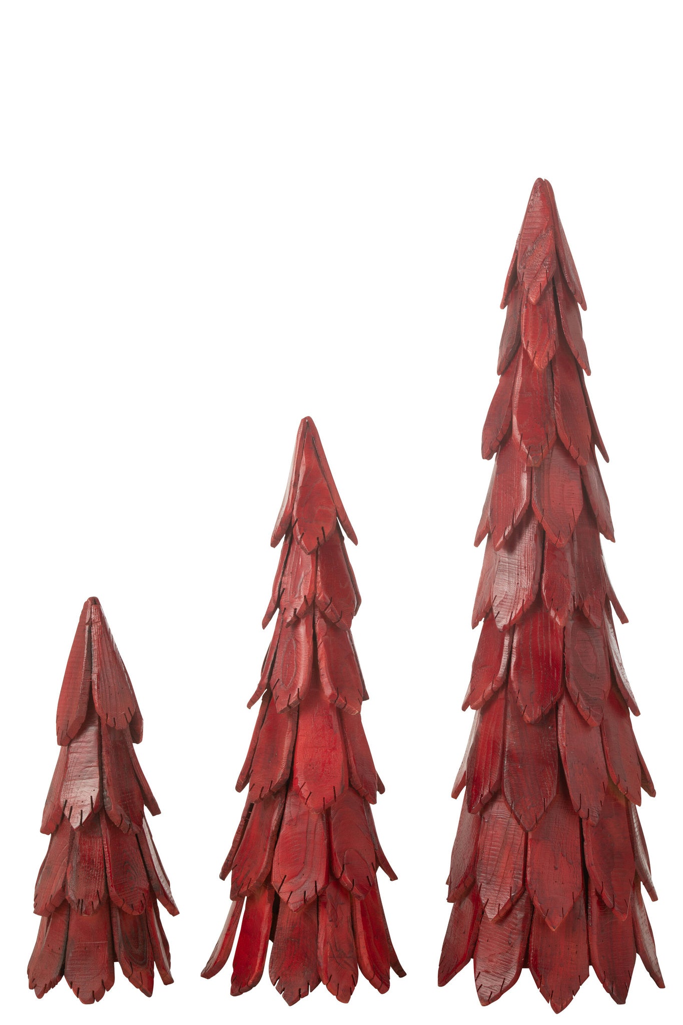 J-LINE KERSTBOOMSTUKKEN HOUT ROOD GROOT