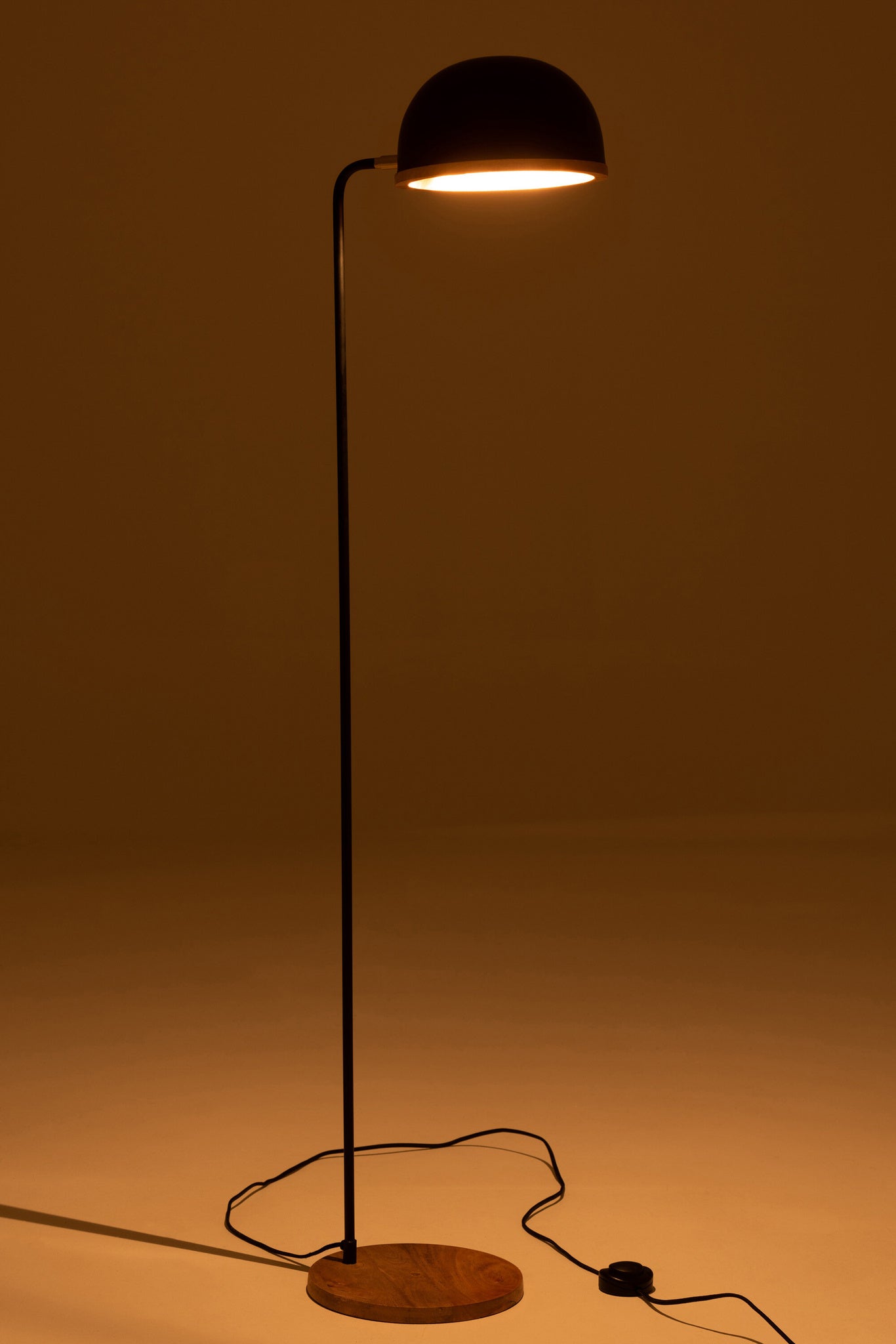 Vloerlamp Evy ijzer/hout zwart/naturel