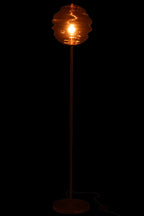 Vloerlamp met honingraatglas bruin