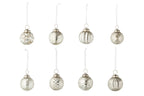 J-LINE DOOS VAN 40 KERSTBALLEN 8 PATRONEN GLAS ZILVERKLEURIGllen 8 patronen glas zilverkleurig