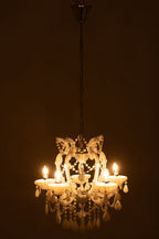 Plafondlamp Kroonluchter Antiek Glas Wit