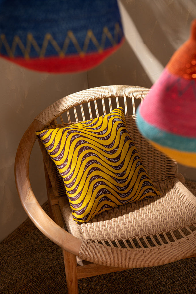 J-LINE KUSSEN PATROON CURVES/RONDEN STOFFEN MIX (SET VAN 2)