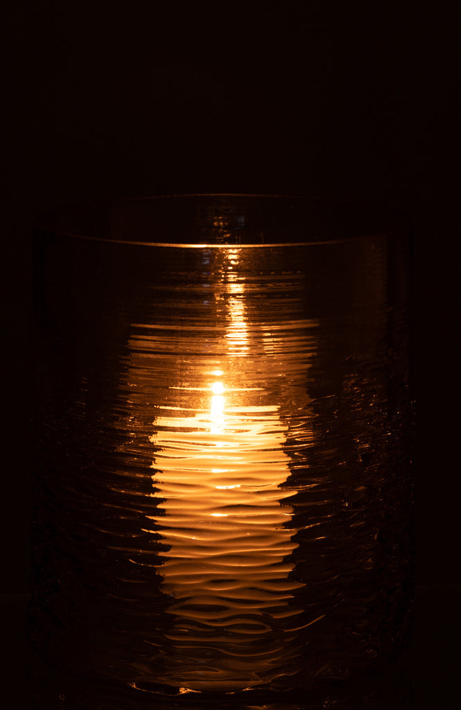 J-LINE WINDLICHT SEA GLAS GRIJS KLEIN