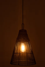 J-LINE LAMPSHADE CONE RATTAN BLACK