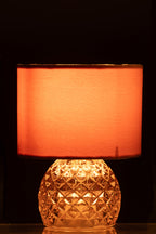 Roze glazen LED-tafellamp