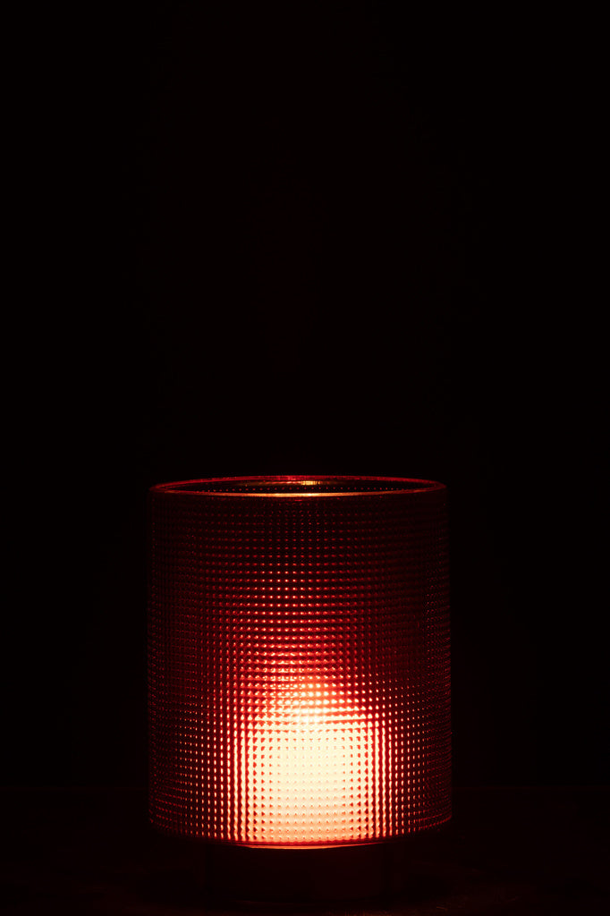 J-LINE WINDLICHT GERUIT GLAS ROOD/GOUD KLEIN