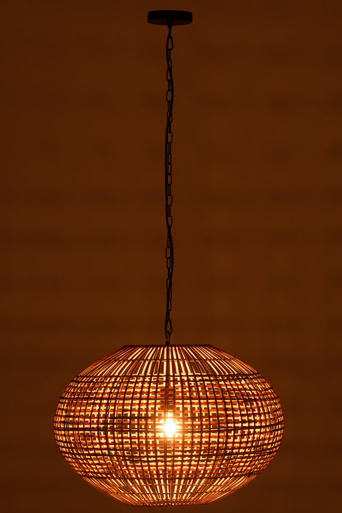 J-LINE HANGING LAMP RATTAN/METAL BROWN/BLACK LARGE